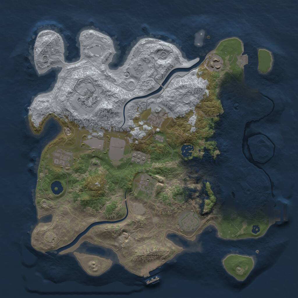 Rust Map: Procedural Map, Size: 3500, Seed: 4577560, 15 Monuments