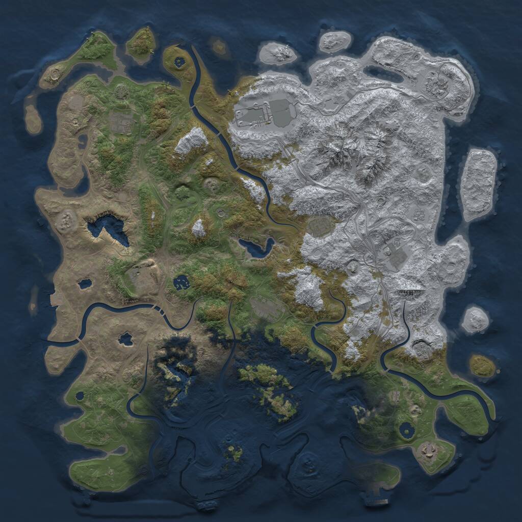 Rust Map: Procedural Map, Size: 5000, Seed: 1139459435, 16 Monuments