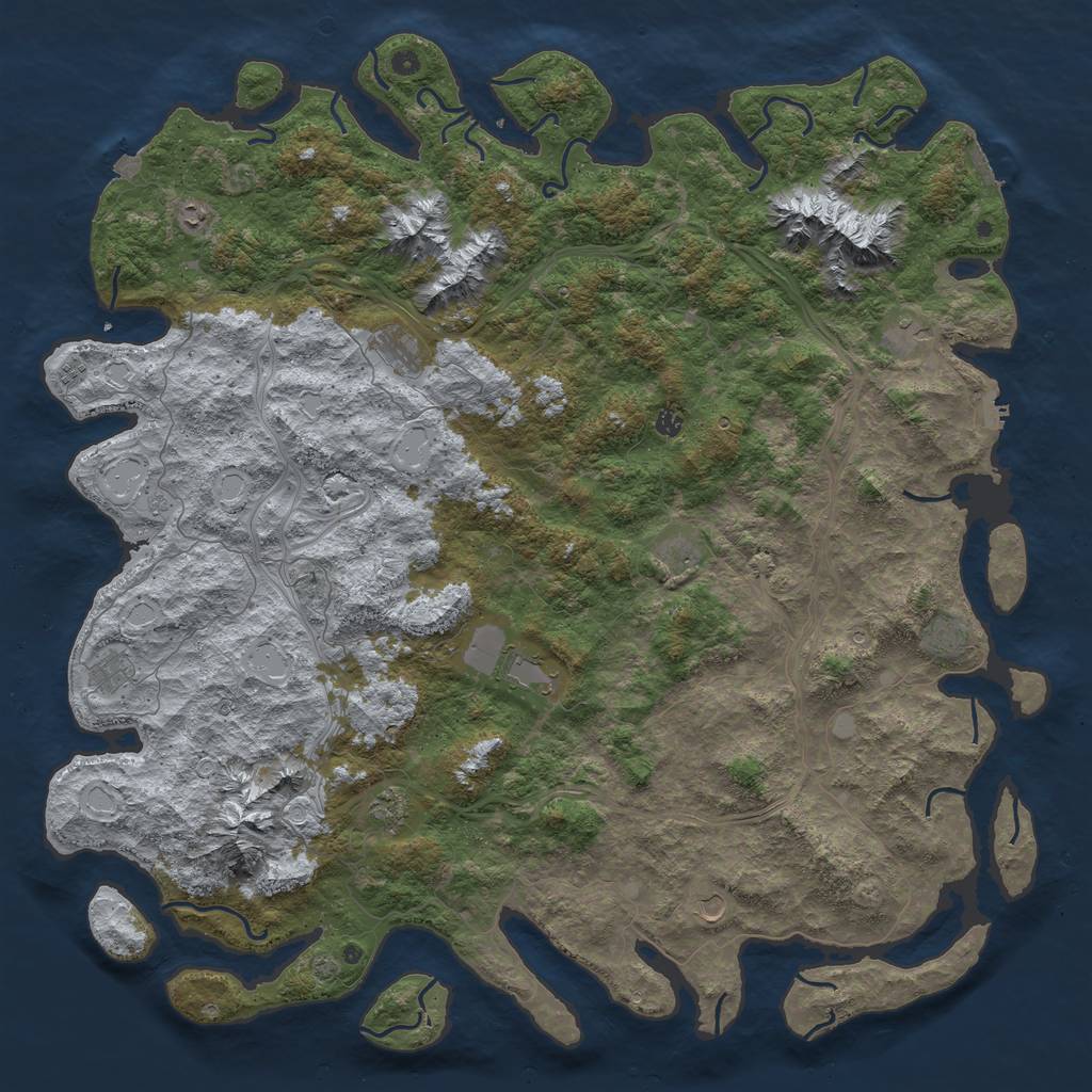 Rust Map: Procedural Map, Size: 6000, Seed: 694200, 19 Monuments