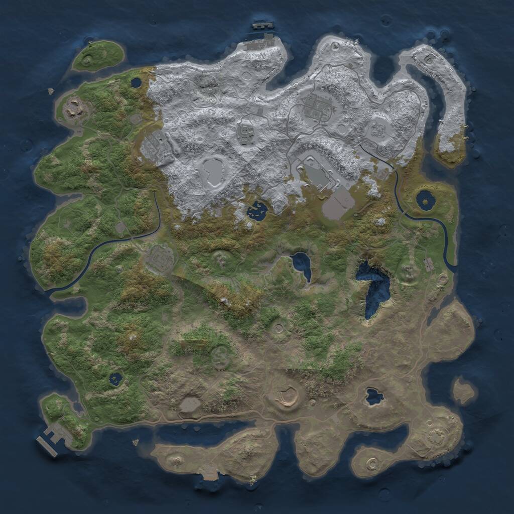 Rust Map: Procedural Map, Size: 4000, Seed: 3362094, 14 Monuments
