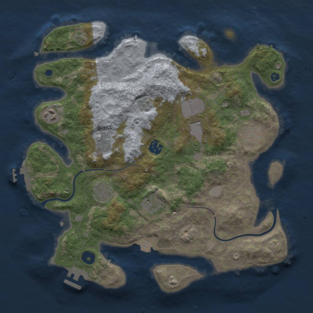 Rust Map: Procedural Map, Size: 3500, Seed: 3018882, 13 Monuments