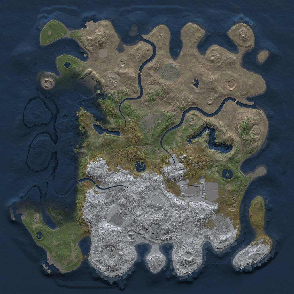 Rust Map: Procedural Map, Size: 4000, Seed: 4585995, 16 Monuments