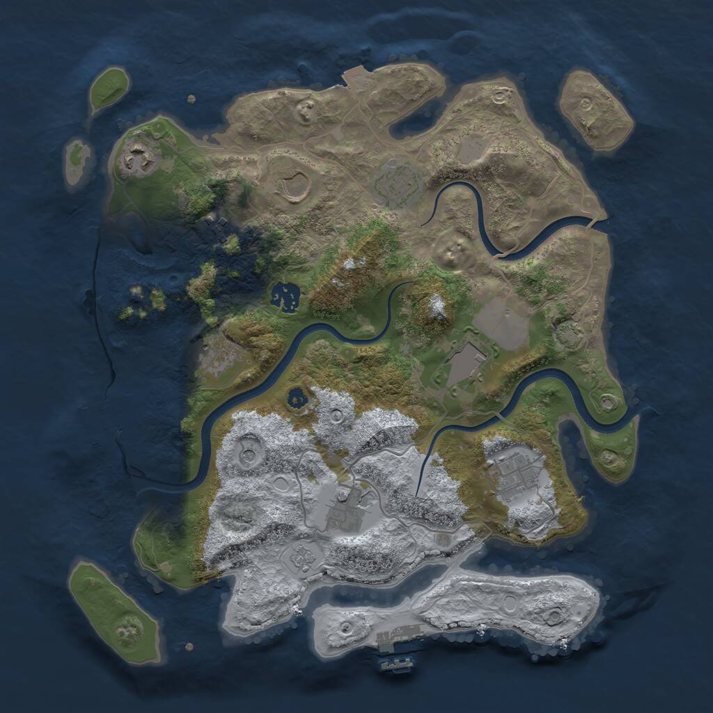 Rust Map: Procedural Map, Size: 3500, Seed: 5003320, 15 Monuments