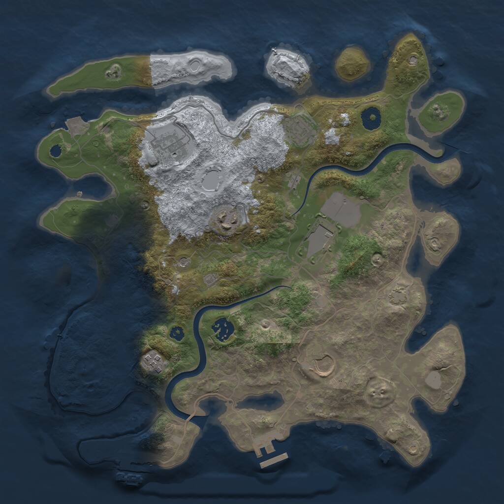 Rust Map: Procedural Map, Size: 3500, Seed: 2003616, 12 Monuments