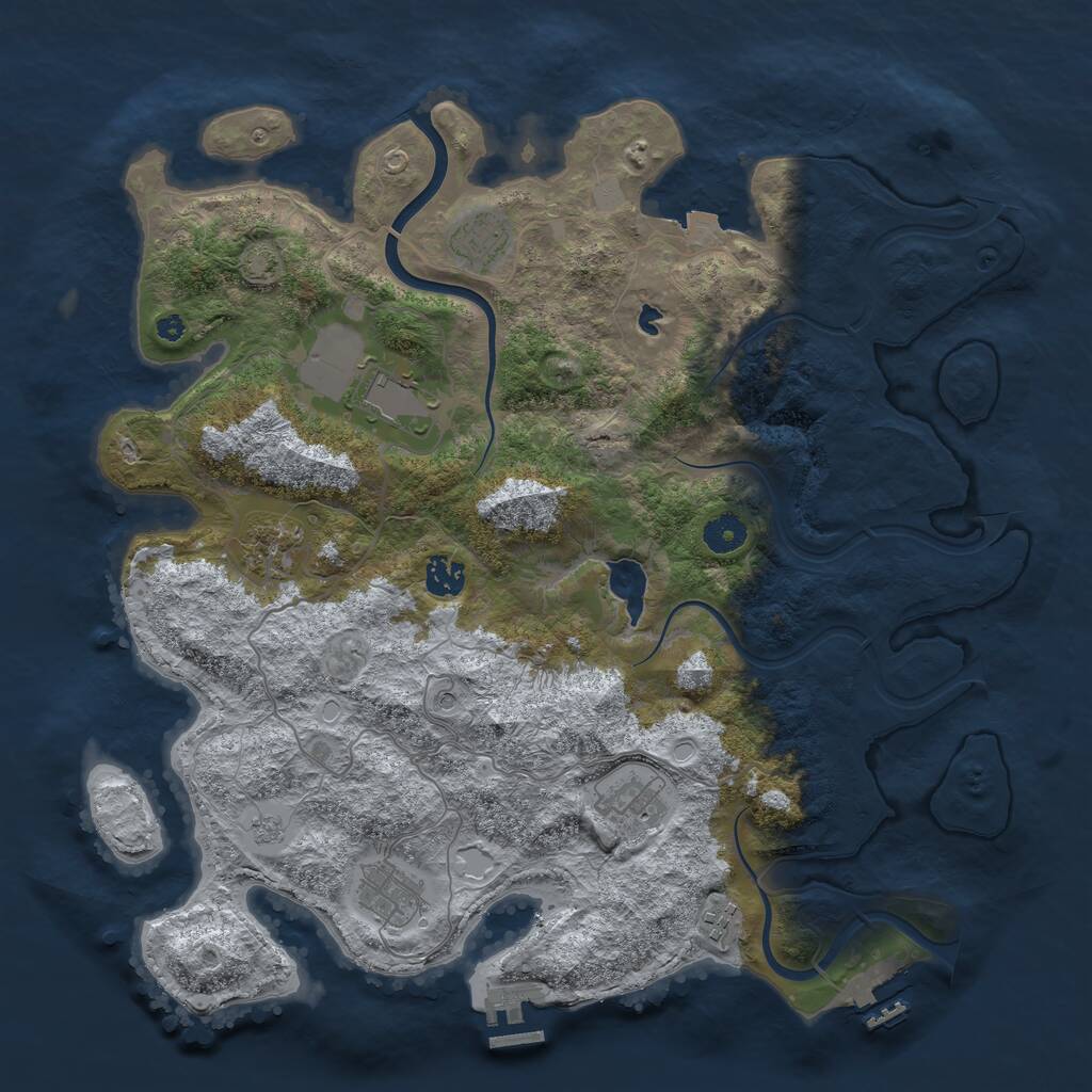 Rust Map: Procedural Map, Size: 4000, Seed: 16583, 13 Monuments