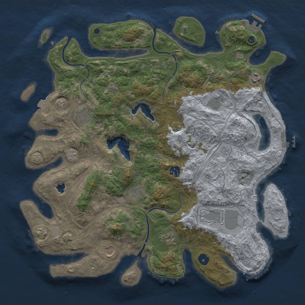 Rust Map: Procedural Map, Size: 4250, Seed: 1108481859, 15 Monuments