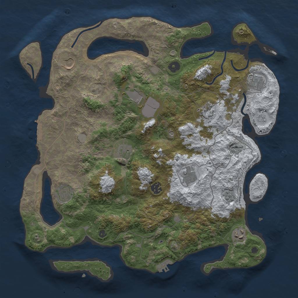 Rust Map: Procedural Map, Size: 4000, Seed: 1978386, 19 Monuments