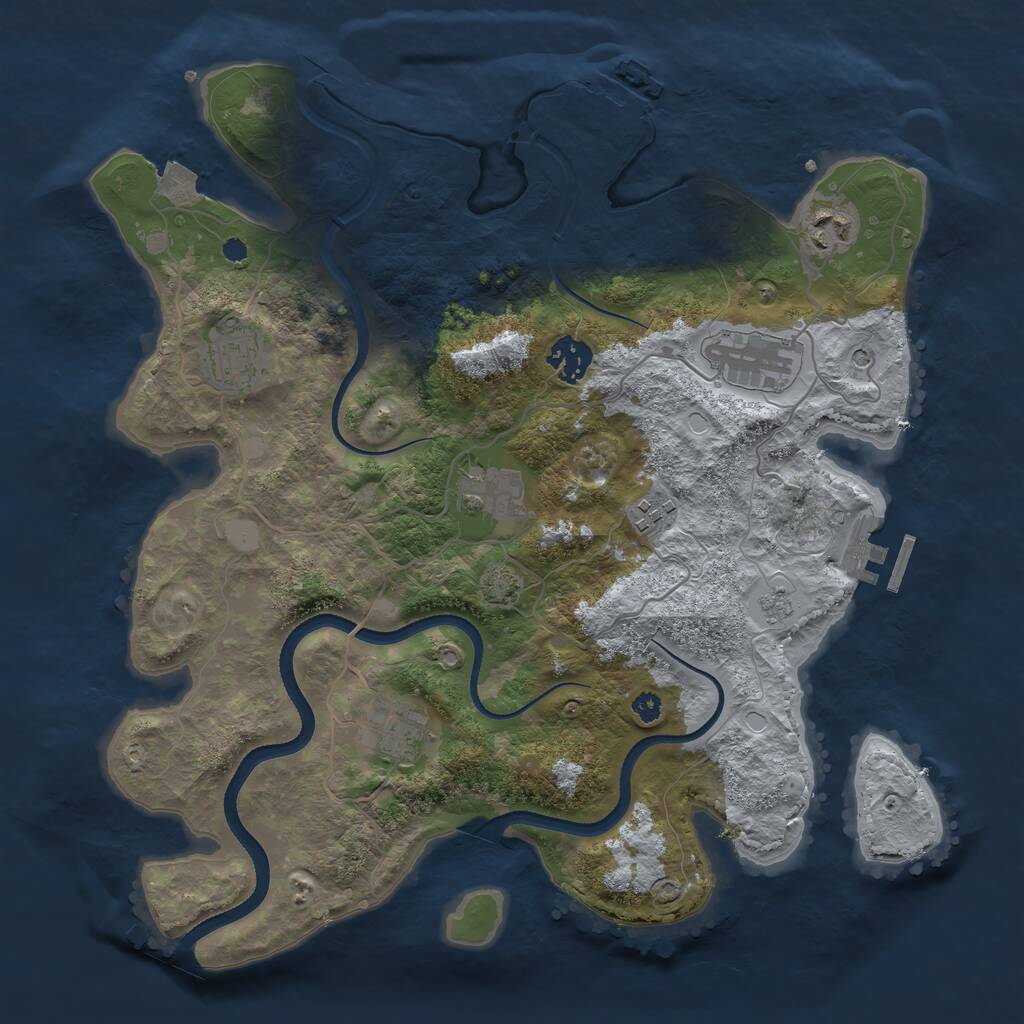 Rust Map: Procedural Map, Size: 3500, Seed: 3510519, 13 Monuments