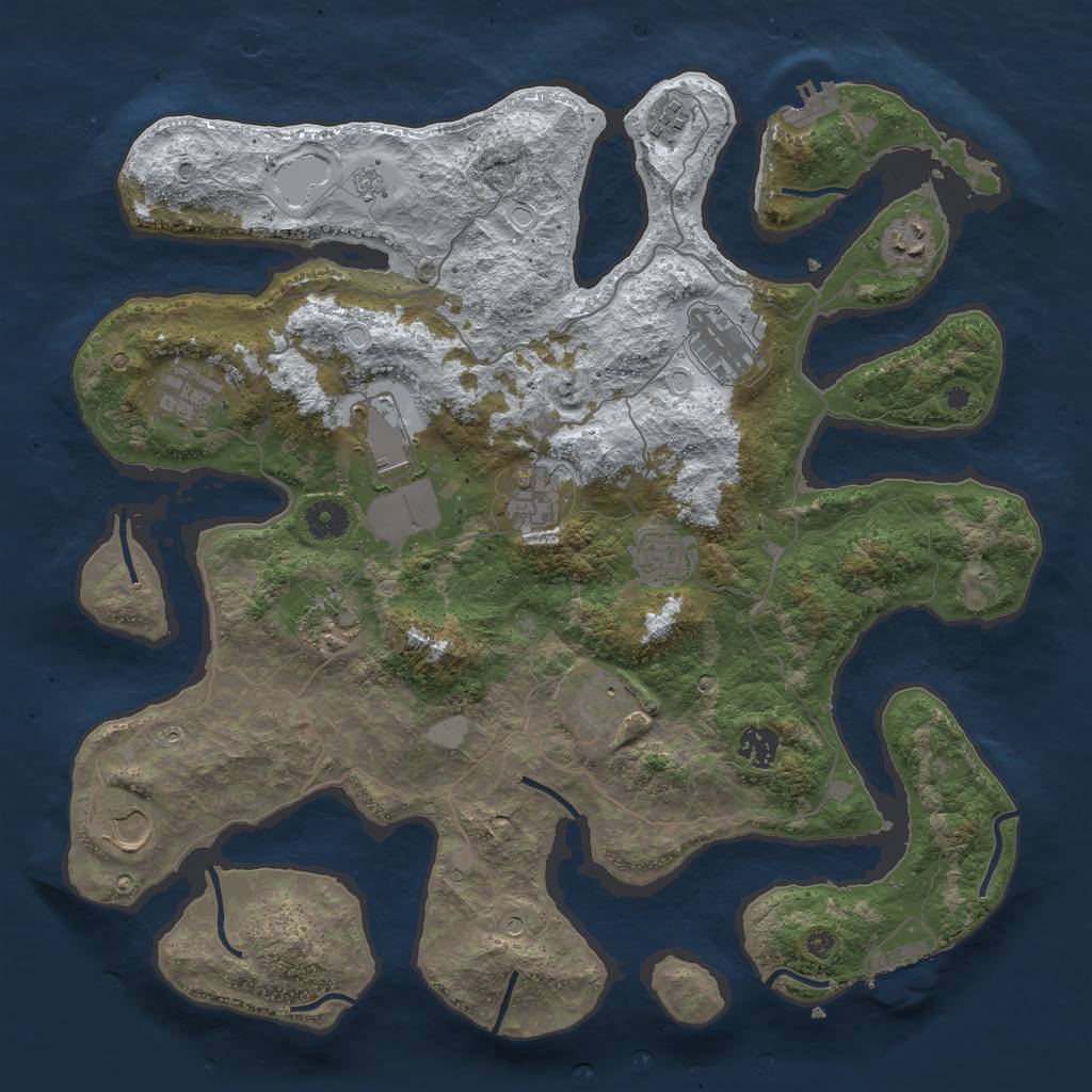 Rust Map: Procedural Map, Size: 4000, Seed: 451442319, 20 Monuments