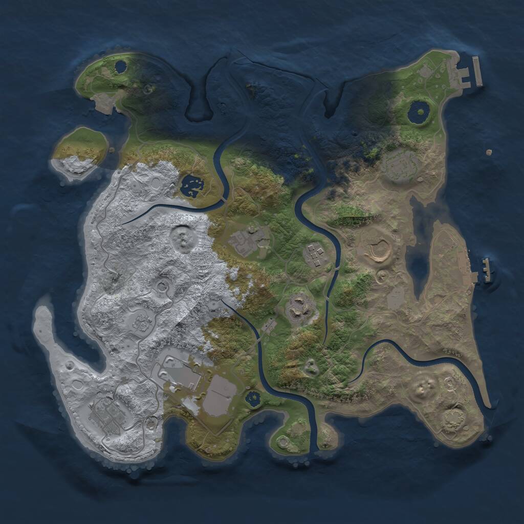 Rust Map: Procedural Map, Size: 3500, Seed: 6059187, 14 Monuments