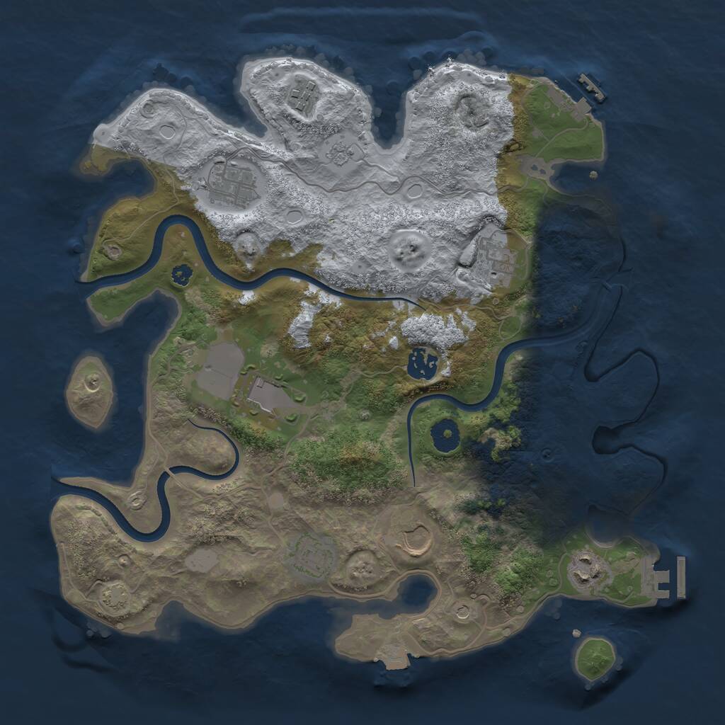 Rust Map: Procedural Map, Size: 3500, Seed: 6282700, 14 Monuments