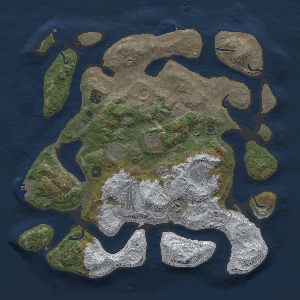 Rust Map: Procedural Map, Size: 4000, Seed: 5051629, 17 Monuments