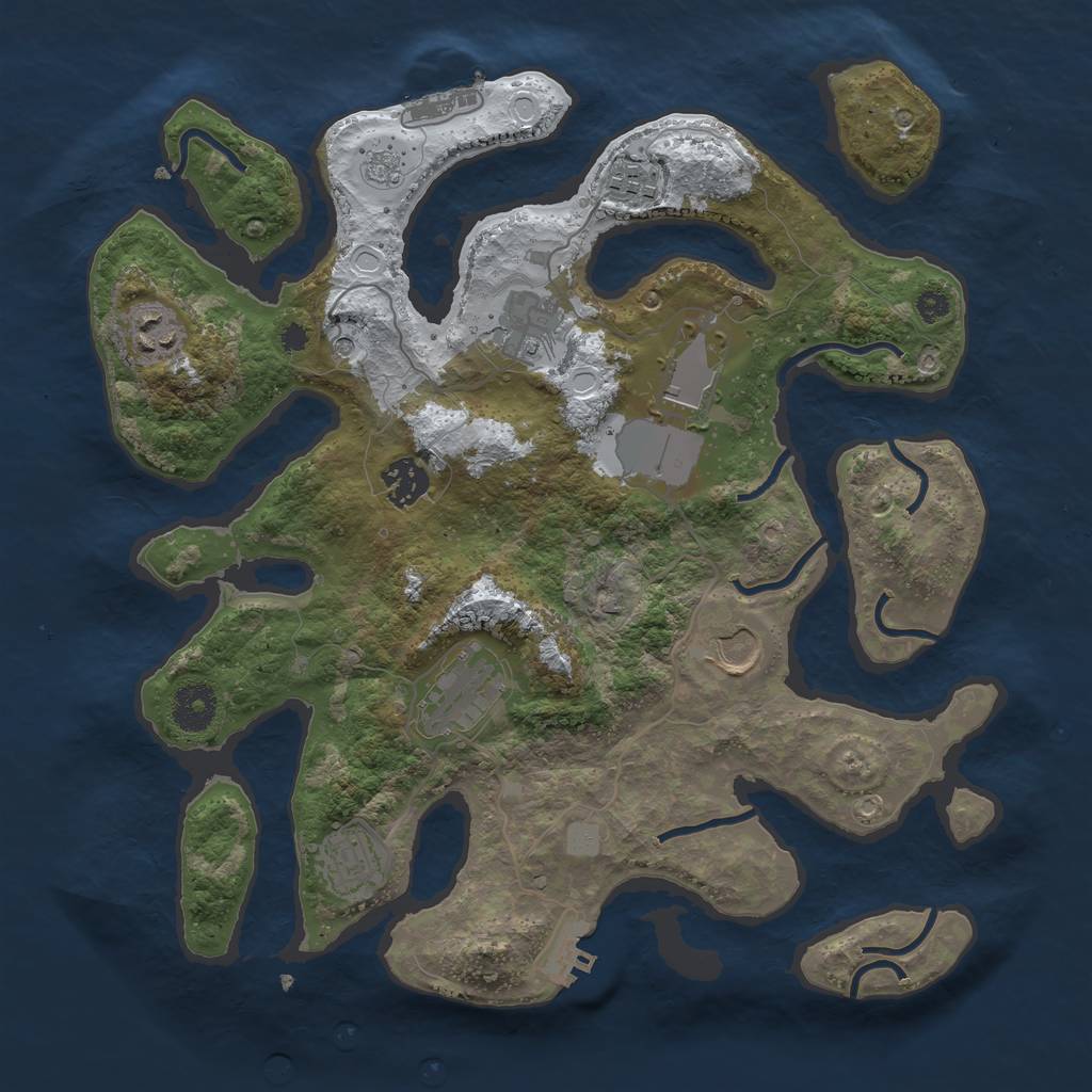 Rust Map: Procedural Map, Size: 3500, Seed: 1942117, 17 Monuments