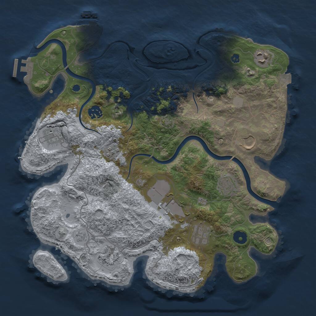 Rust Map: Procedural Map, Size: 3500, Seed: 5236301, 15 Monuments