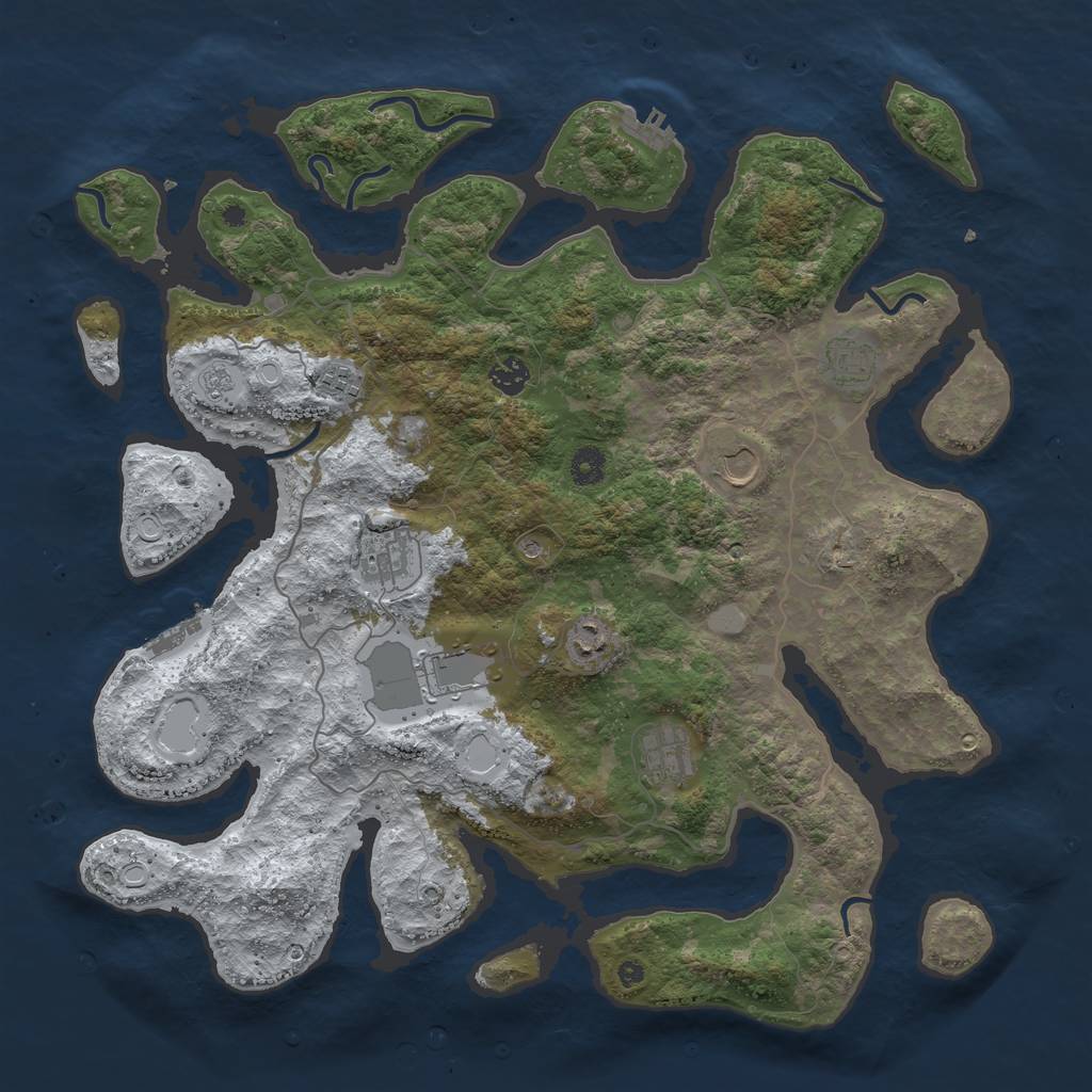 Rust Map: Procedural Map, Size: 4300, Seed: 602312510, 17 Monuments