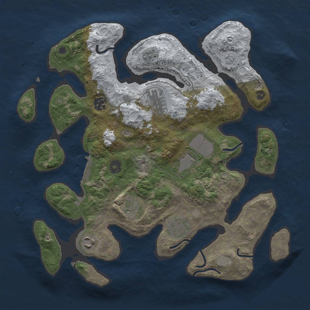 Rust Map: Procedural Map, Size: 3500, Seed: 4526305, 15 Monuments