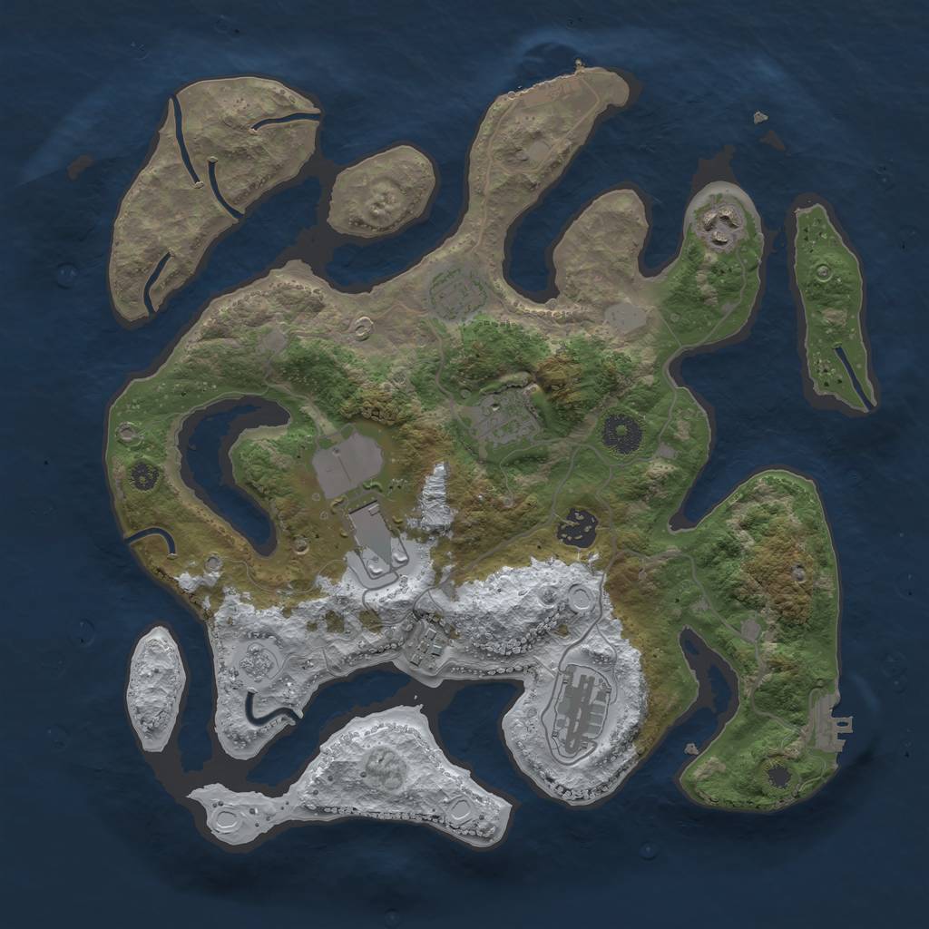 Rust Map: Procedural Map, Size: 3500, Seed: 775208, 15 Monuments