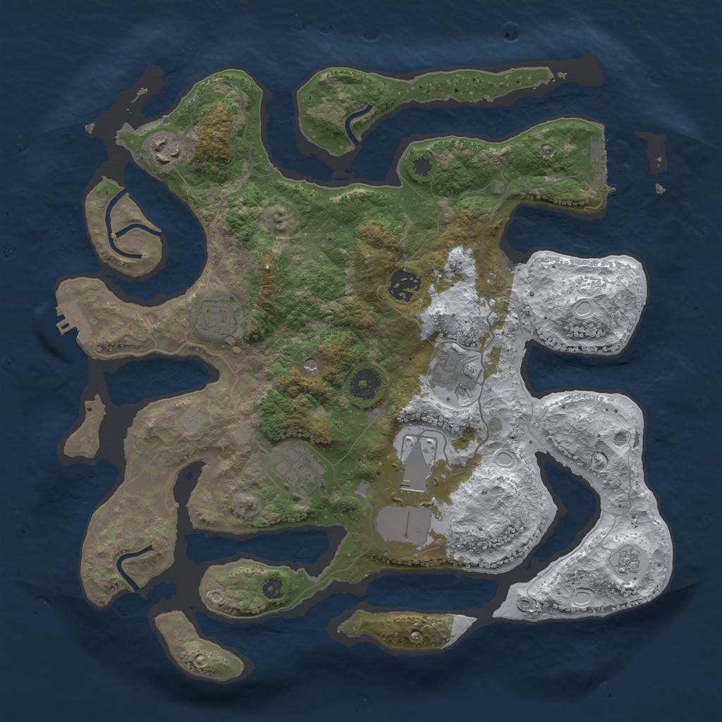 Rust Map: Procedural Map, Size: 3500, Seed: 5716075, 15 Monuments