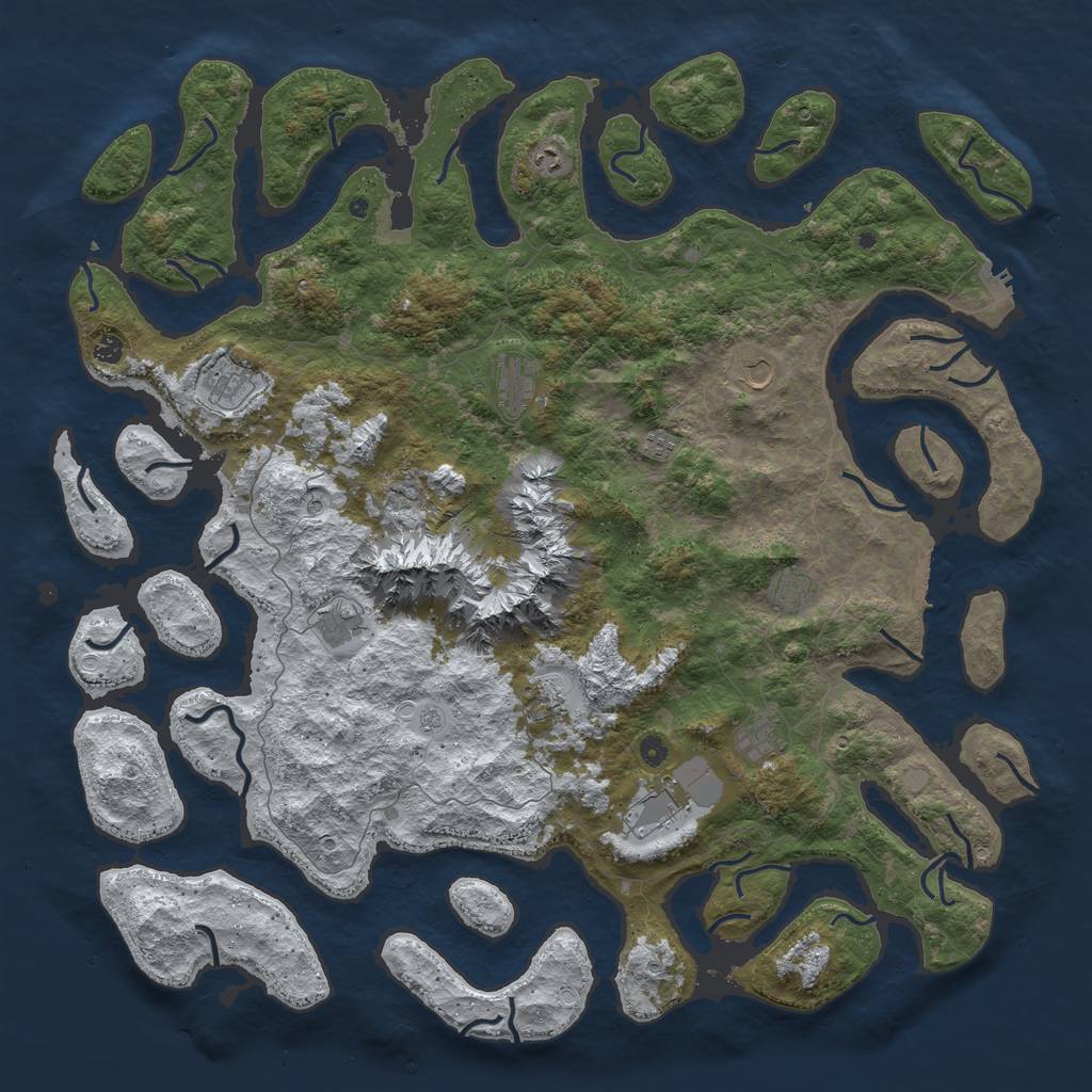 Rust Map: Procedural Map, Size: 5656, Seed: 54321, 20 Monuments
