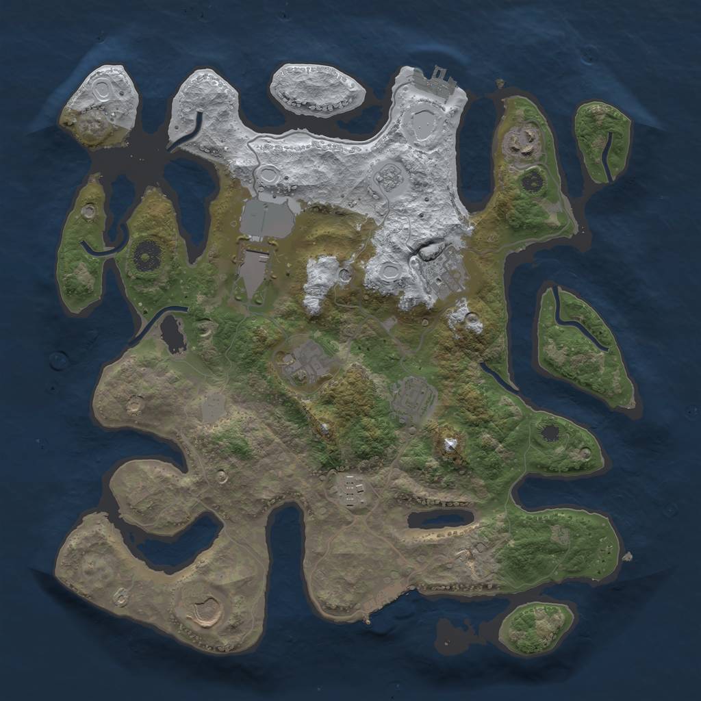 Rust Map: Procedural Map, Size: 3500, Seed: 4367392, 16 Monuments
