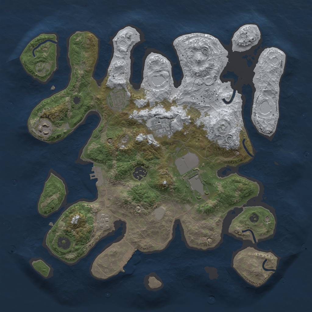 Rust Map: Procedural Map, Size: 3500, Seed: 228565, 15 Monuments