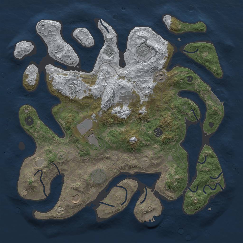 Rust Map: Procedural Map, Size: 4000, Seed: 1070893, 18 Monuments