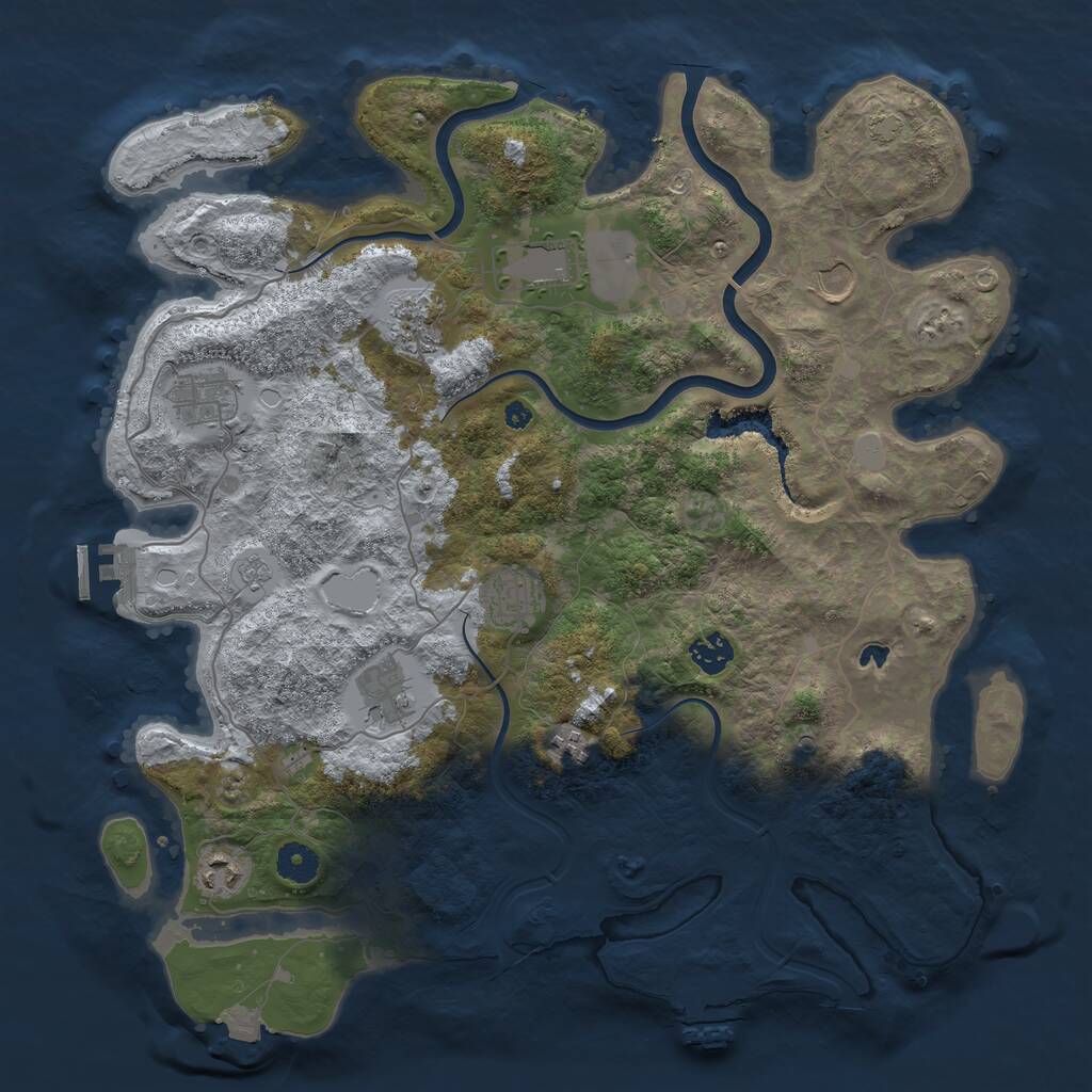 Rust Map: Procedural Map, Size: 4000, Seed: 465325, 15 Monuments