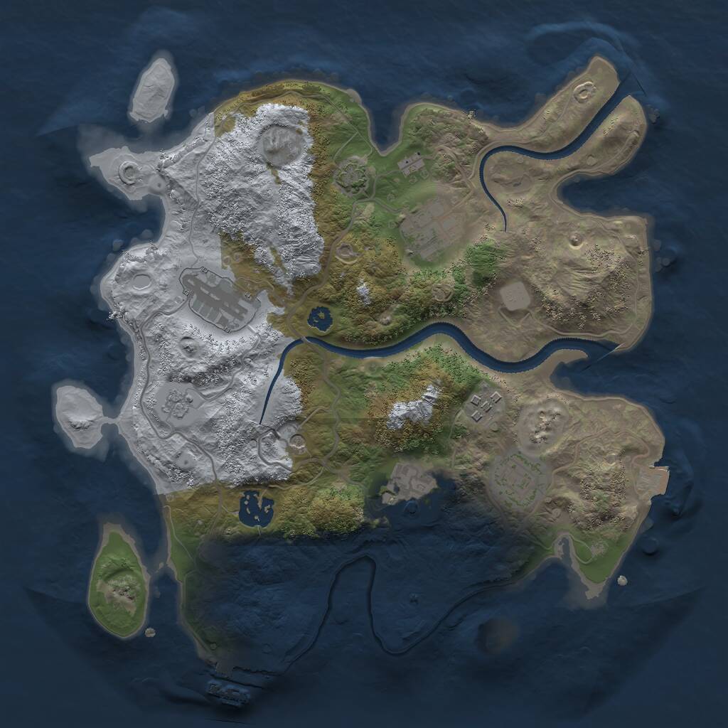 Rust Map: Procedural Map, Size: 3000, Seed: 737374089, 11 Monuments