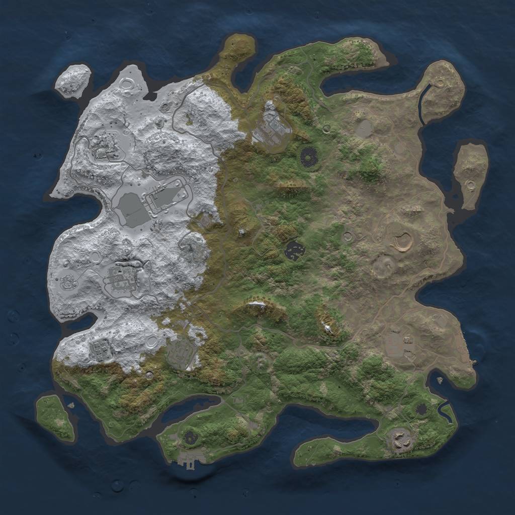 Rust Map: Procedural Map, Size: 4000, Seed: 6314414, 19 Monuments