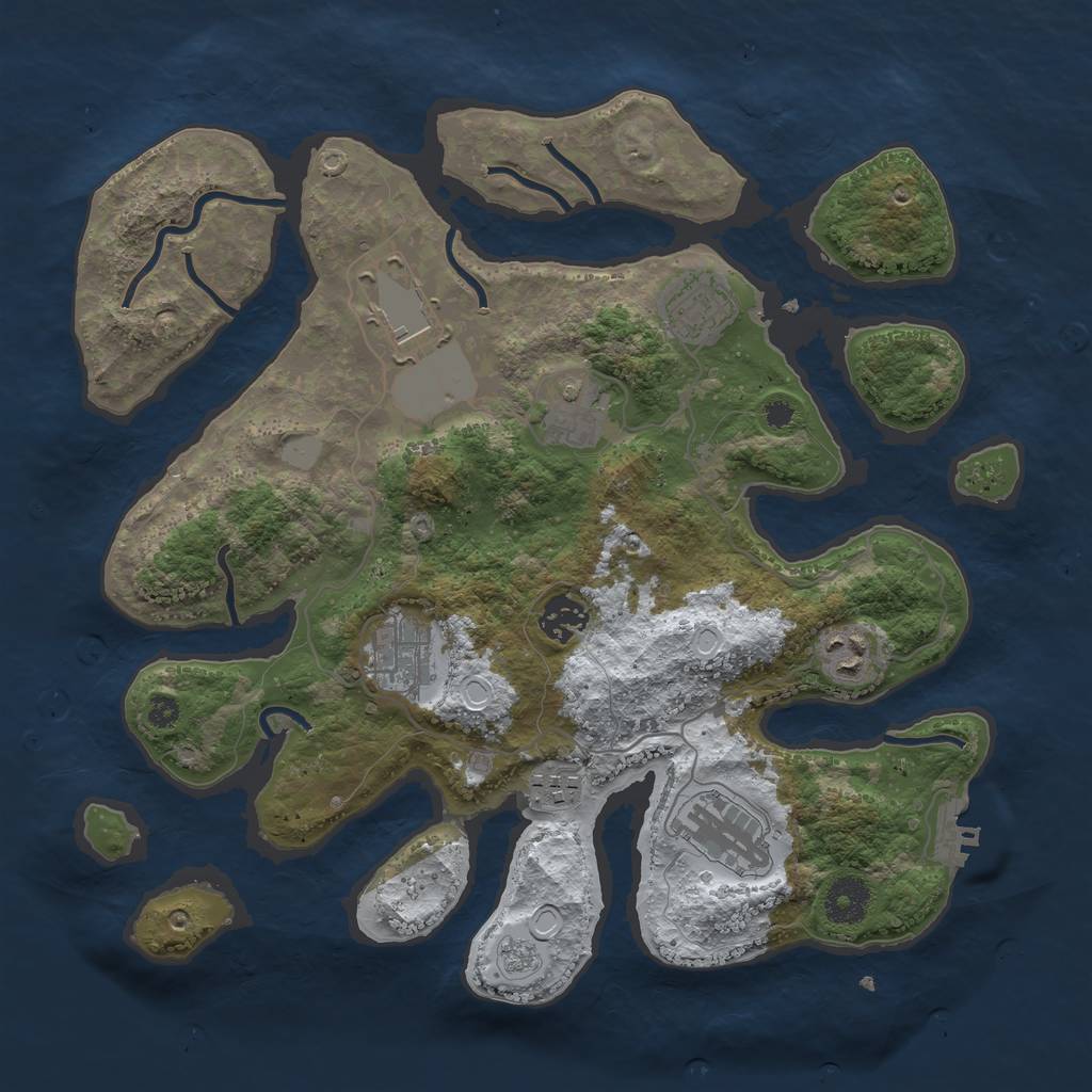 Rust Map: Procedural Map, Size: 3500, Seed: 914957, 15 Monuments