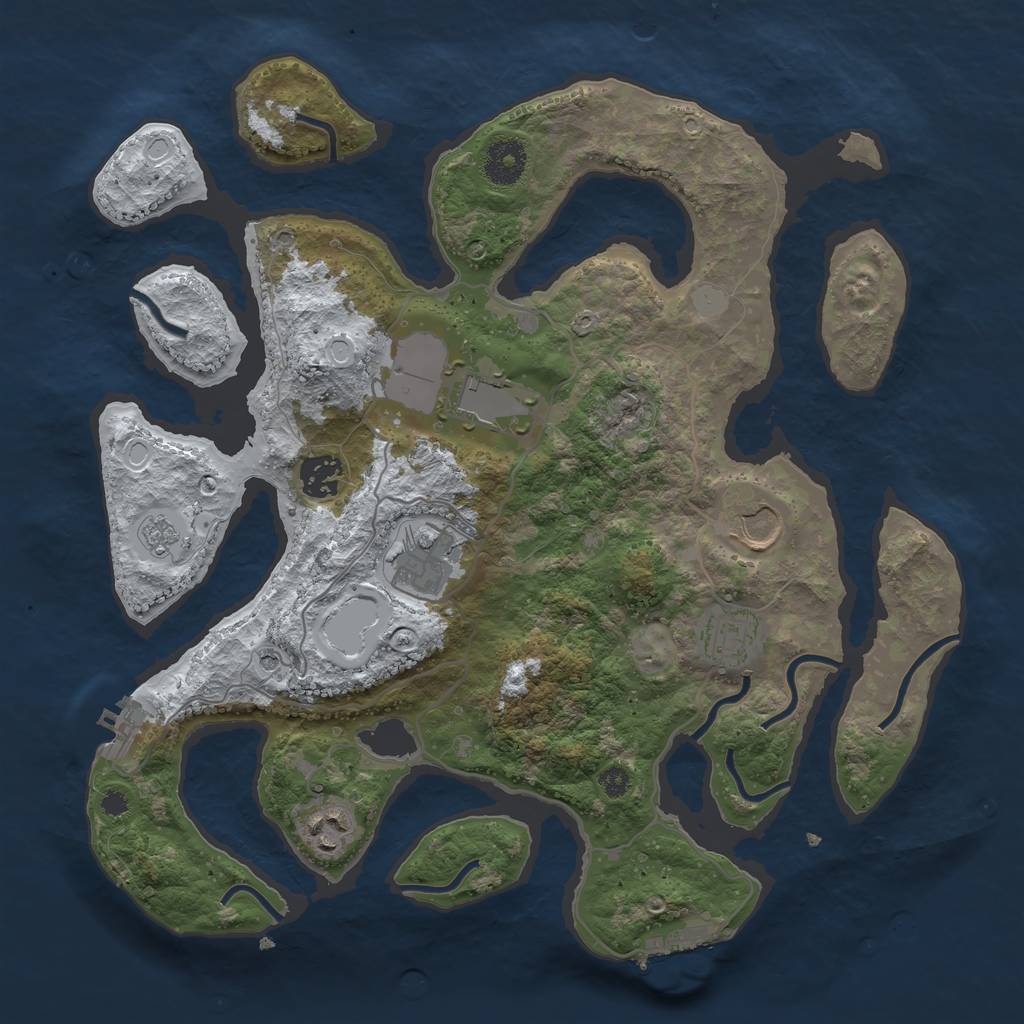 Rust Map: Procedural Map, Size: 3500, Seed: 3775705, 15 Monuments