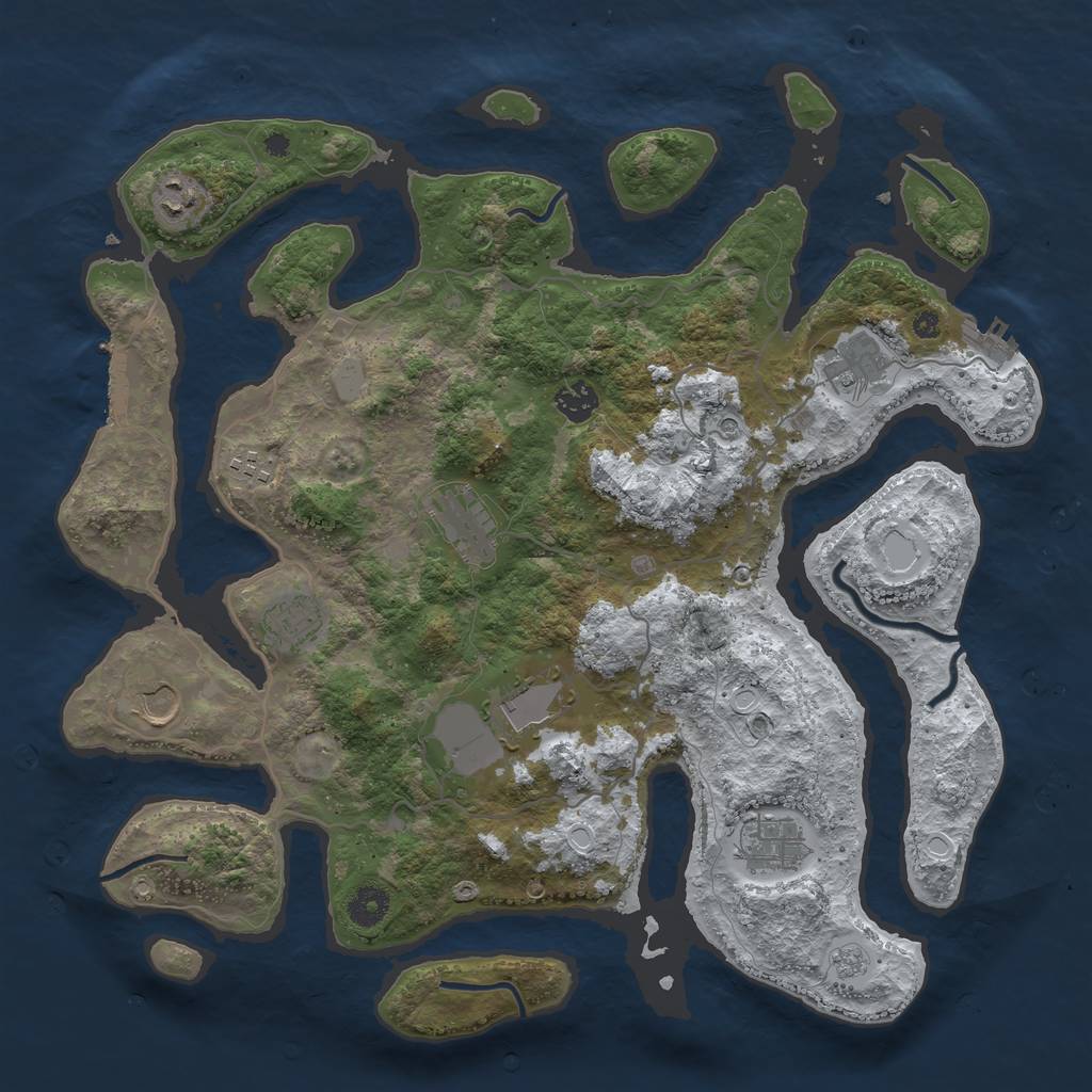 Rust Map: Procedural Map, Size: 4000, Seed: 5531818, 18 Monuments