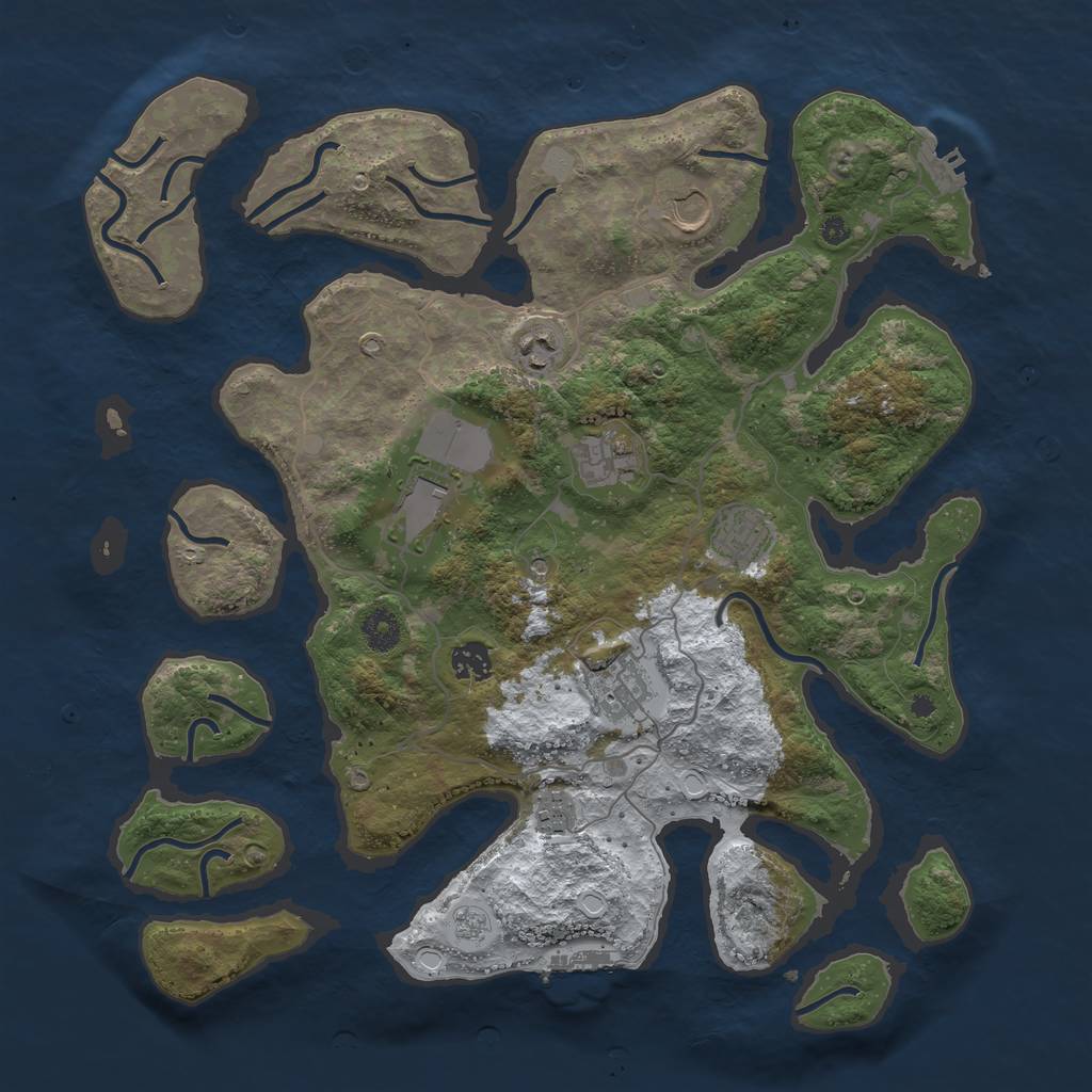 Rust Map: Procedural Map, Size: 4000, Seed: 6322800, 17 Monuments