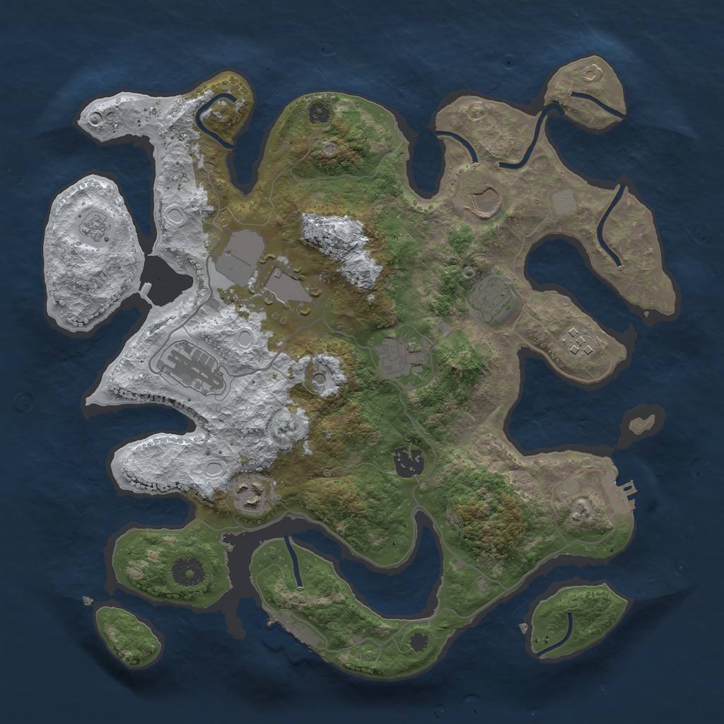 Rust Map: Procedural Map, Size: 3500, Seed: 6456246, 17 Monuments