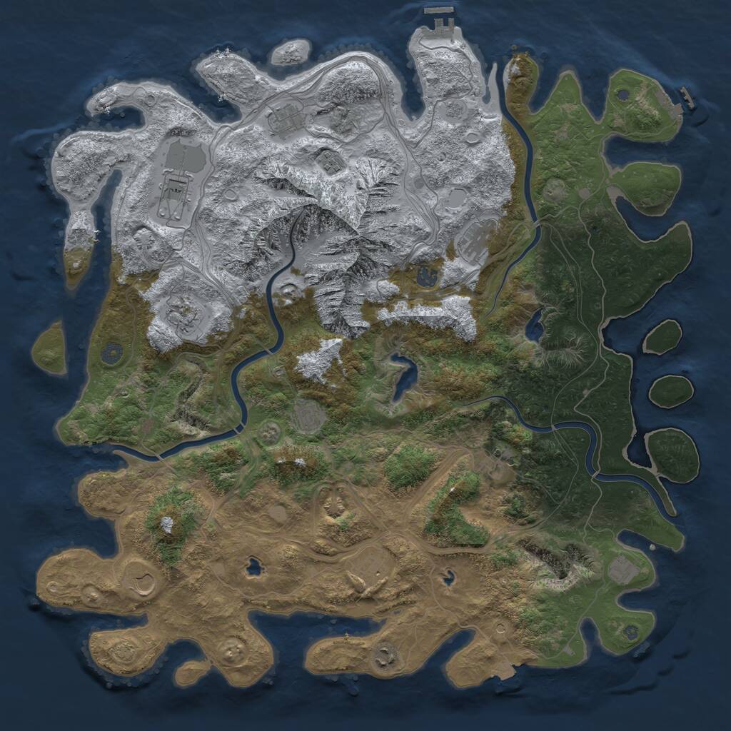 Rust Map: Procedural Map, Size: 5000, Seed: 207, 17 Monuments