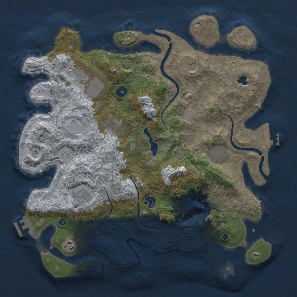 Rust Map: Procedural Map, Size: 4000, Seed: 2171950, 14 Monuments