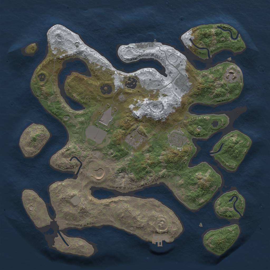 Rust Map: Procedural Map, Size: 3500, Seed: 3499013, 15 Monuments