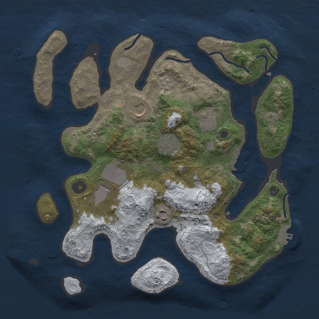 Rust Map: Procedural Map, Size: 3500, Seed: 3674394, 15 Monuments