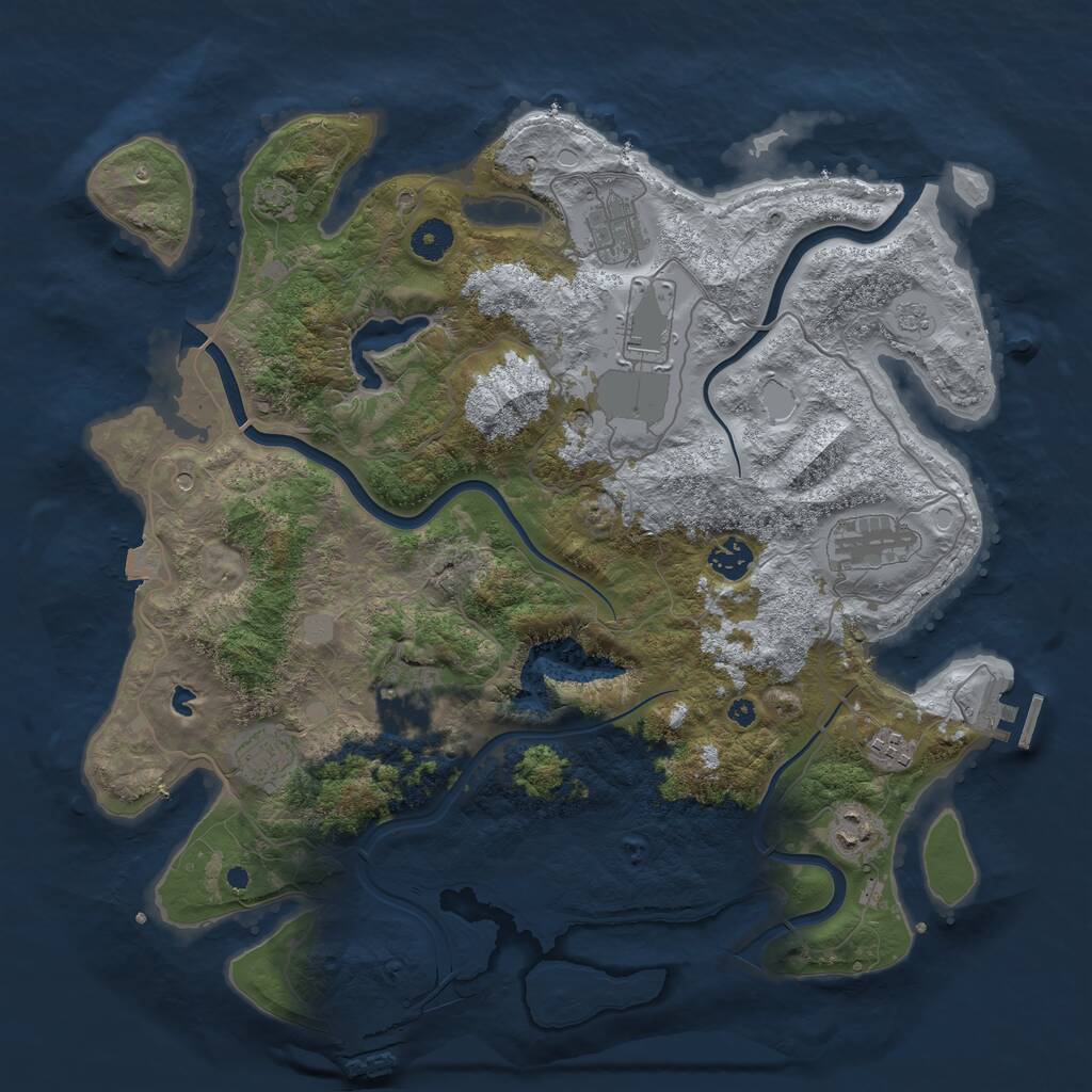 Rust Map: Procedural Map, Size: 4000, Seed: 4079992, 14 Monuments