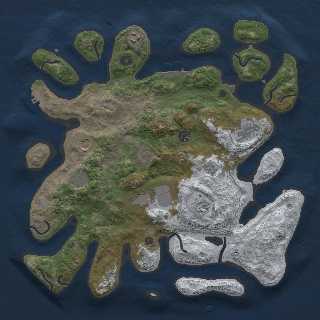 Rust Map: Procedural Map, Size: 4000, Seed: 2787120, 18 Monuments