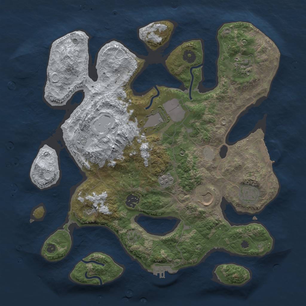 Rust Map: Procedural Map, Size: 3500, Seed: 266442, 15 Monuments