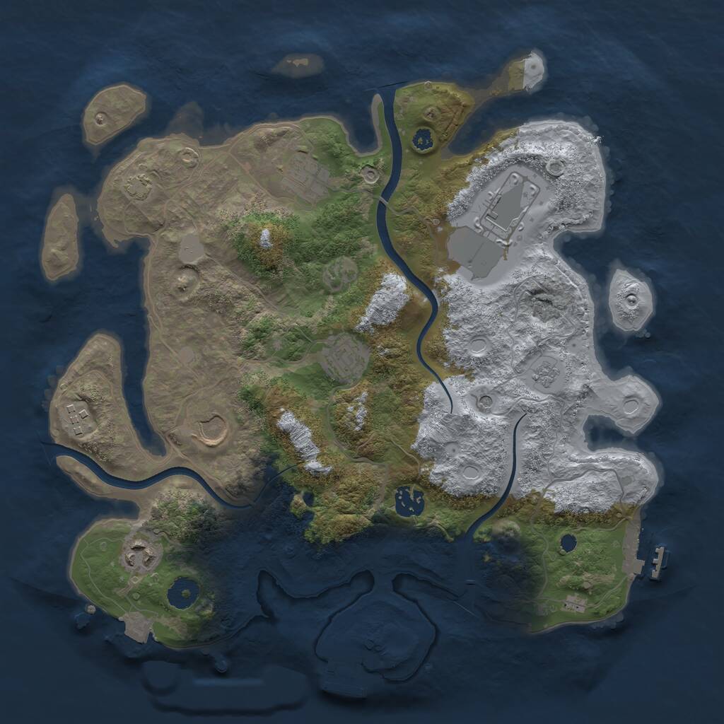 Rust Map: Procedural Map, Size: 3500, Seed: 4013152, 13 Monuments