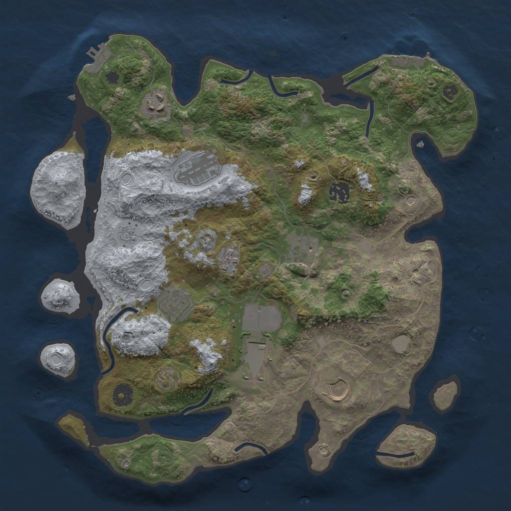 Rust Map: Procedural Map, Size: 3500, Seed: 2379046, 15 Monuments