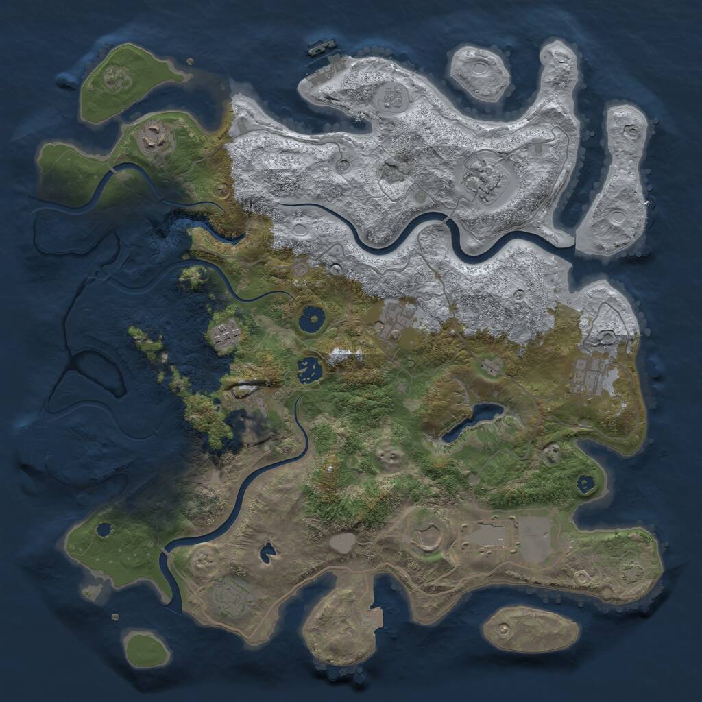 Rust Map: Procedural Map, Size: 4000, Seed: 2602847, 16 Monuments