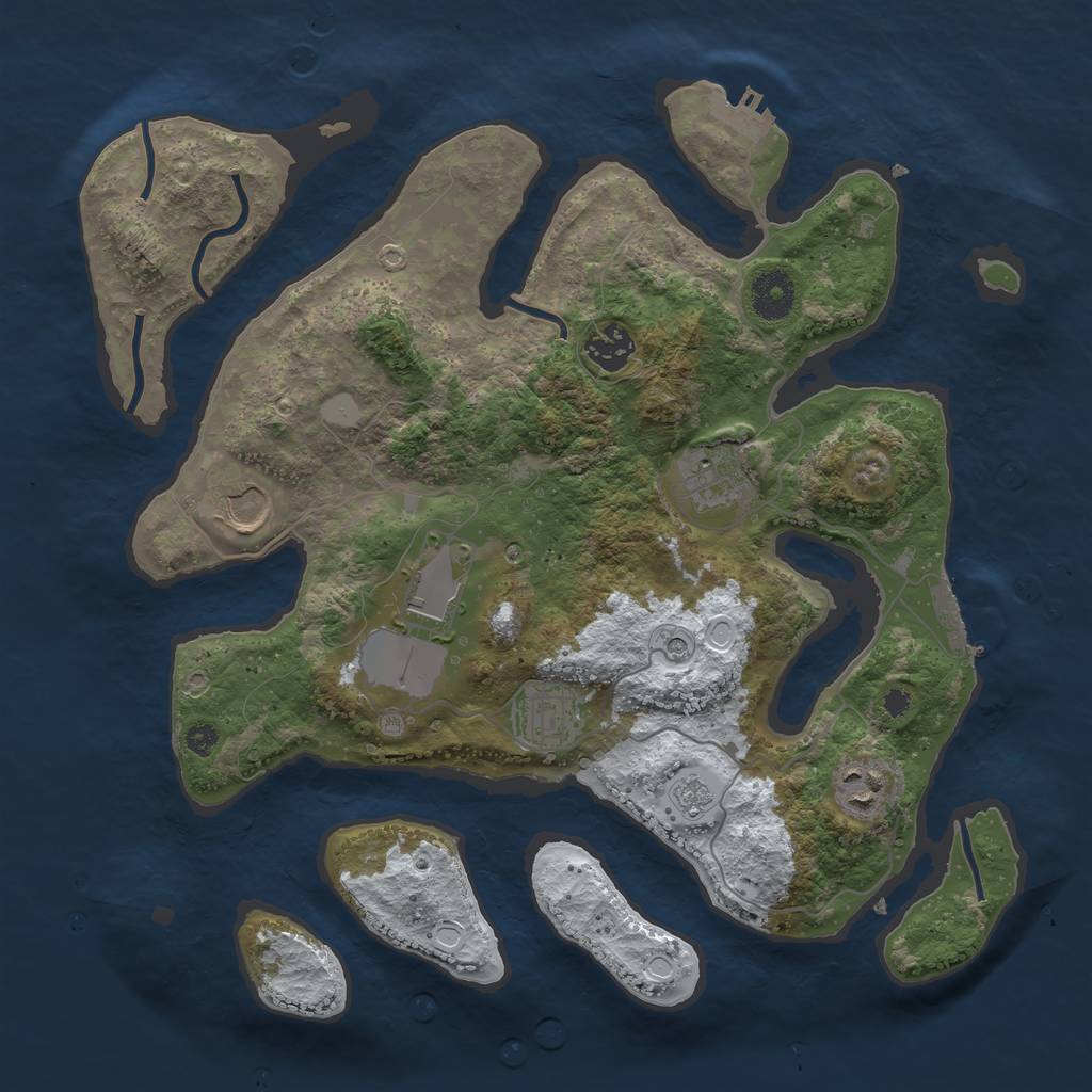 Rust Map: Procedural Map, Size: 3500, Seed: 4338754, 15 Monuments