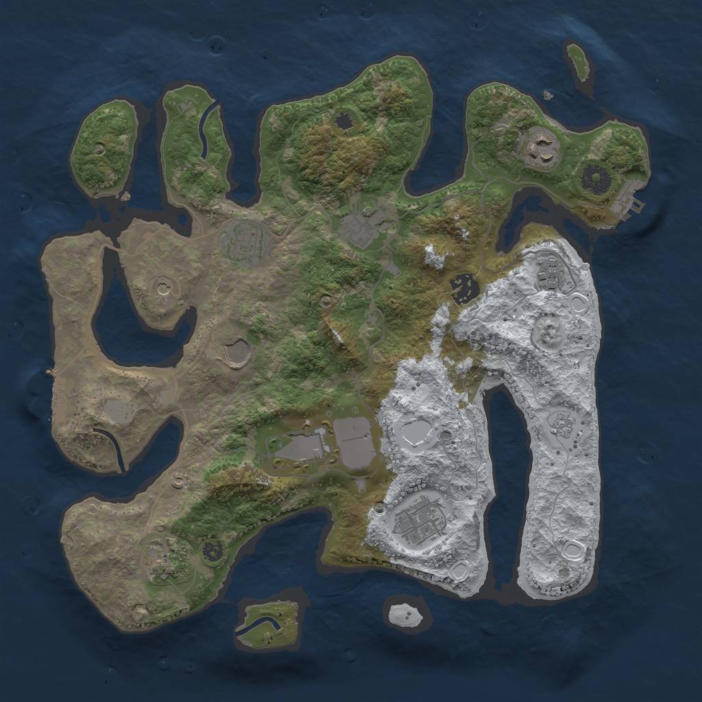 Rust Map: Procedural Map, Size: 3500, Seed: 6168239, 18 Monuments