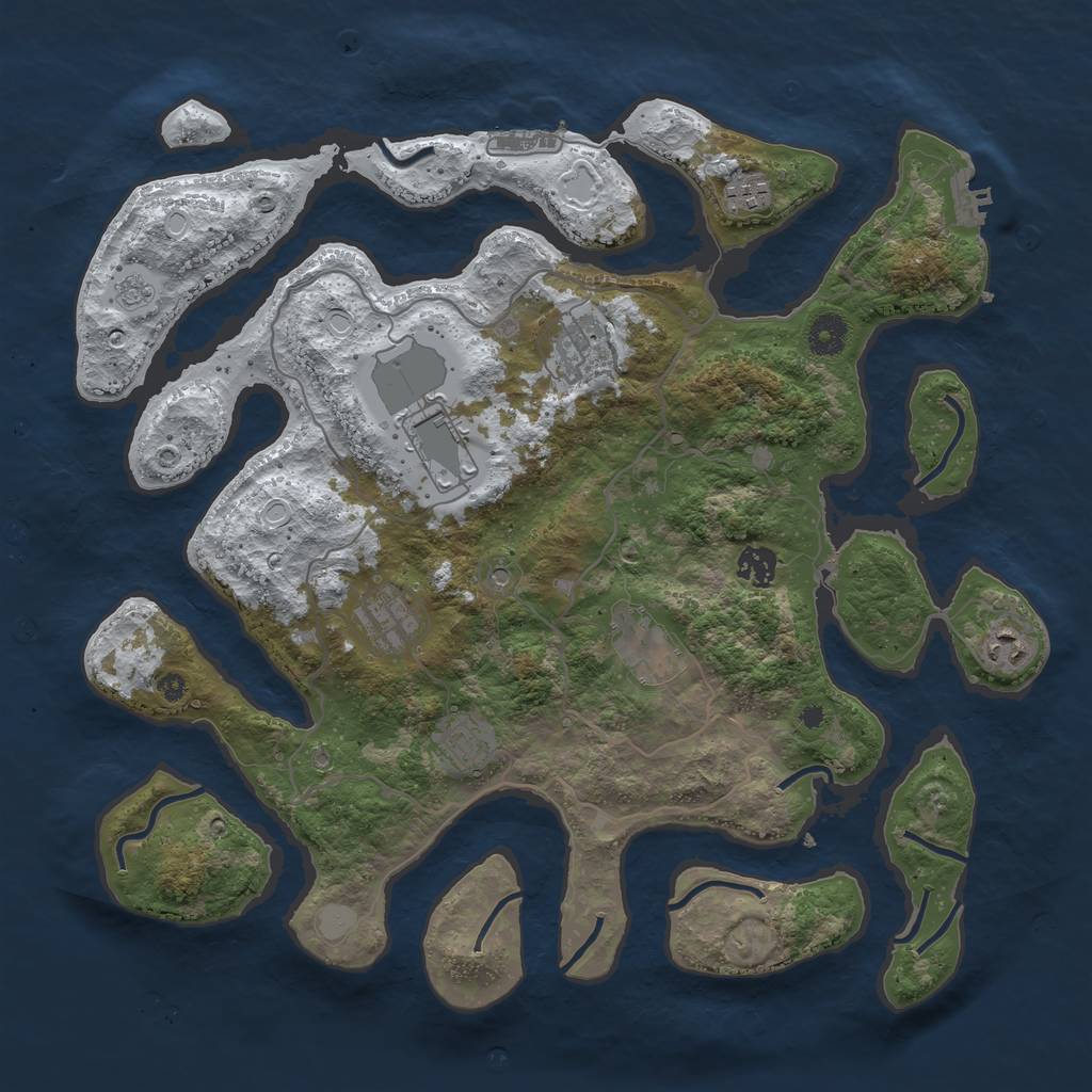 Rust Map: Procedural Map, Size: 4000, Seed: 4746469, 17 Monuments
