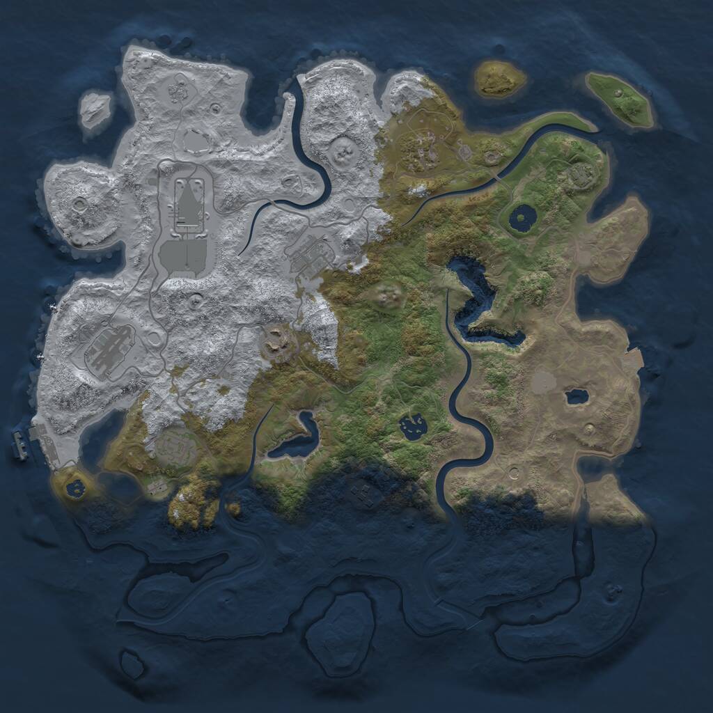 Rust Map: Procedural Map, Size: 4000, Seed: 1982772, 13 Monuments