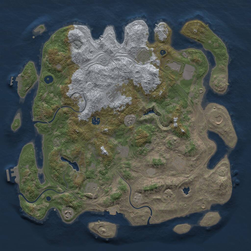 Rust Map: Procedural Map, Size: 4400, Seed: 2840, 16 Monuments
