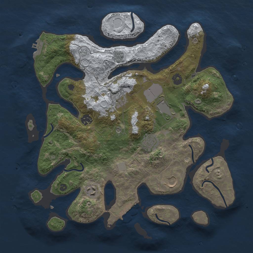 Rust Map: Procedural Map, Size: 3500, Seed: 4546375, 16 Monuments